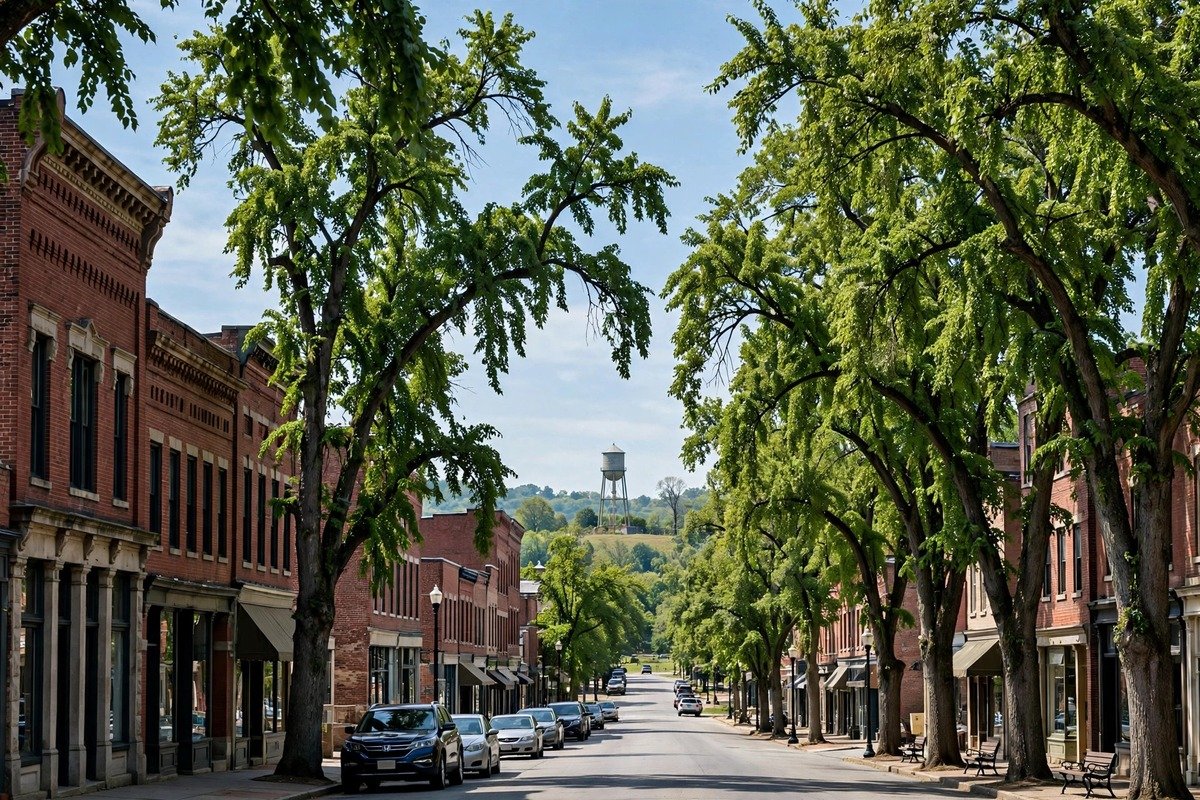 Skyline and neighborhoods of Lebanon, Pennsylvania