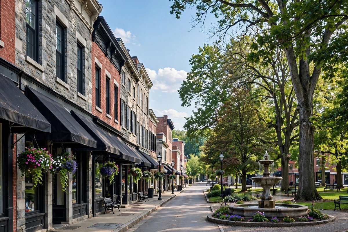 Skyline and neighborhoods of Lititz, Pennsylvania