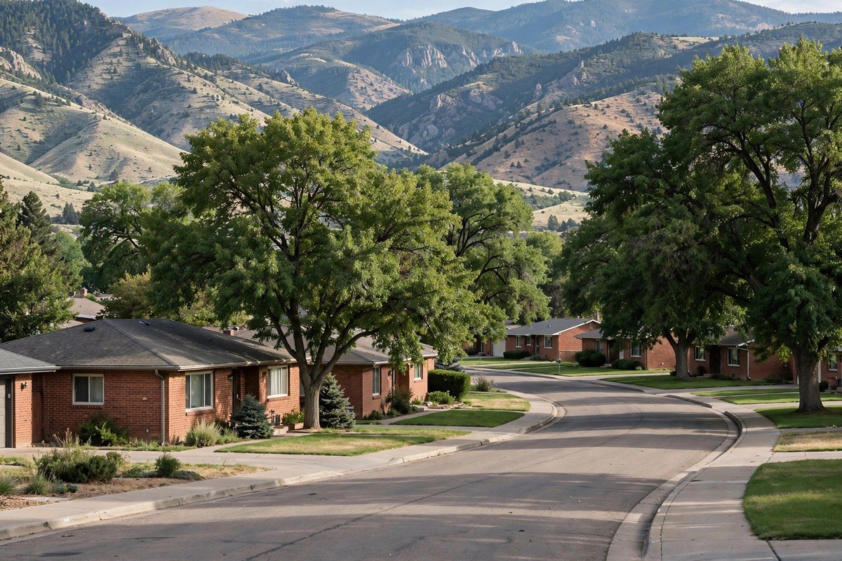 Skyline and neighborhoods of Littleton, Colorado