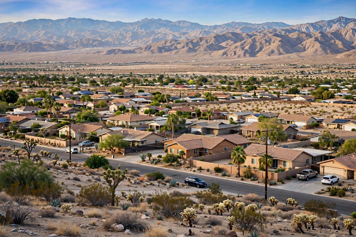 Lucerne Valley skyline, slab leak service area