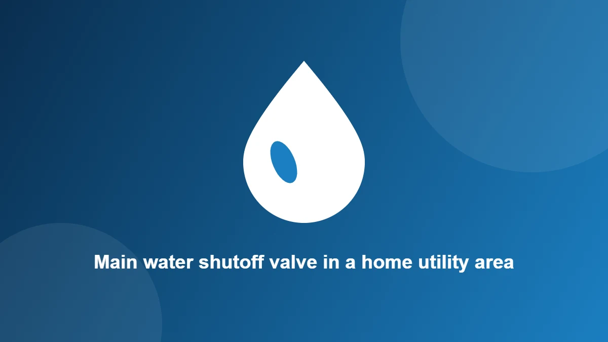 Illustration: Main water shutoff valve in a home utility area
