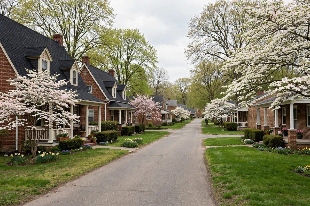 Skyline and neighborhoods of Manchester, Pennsylvania