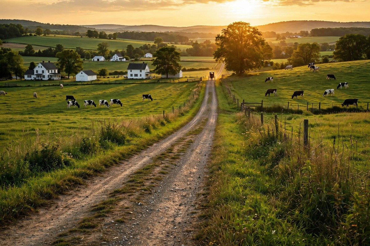 Skyline and neighborhoods of Martindale, Pennsylvania