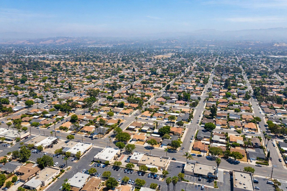 Midway City skyline — slab leak detection service area
