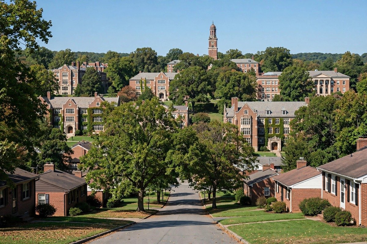 Skyline and neighborhoods of Millersville, Pennsylvania