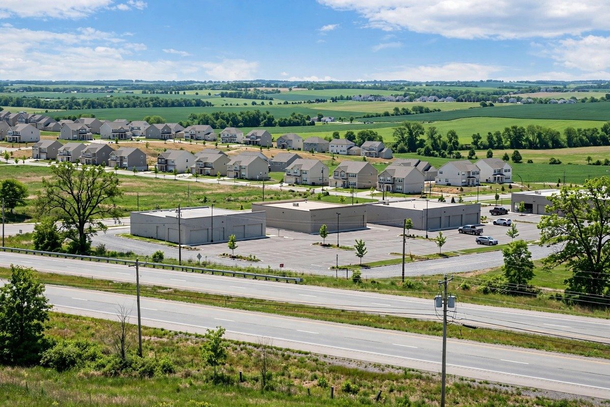 Skyline and neighborhoods of Morgantown, Pennsylvania