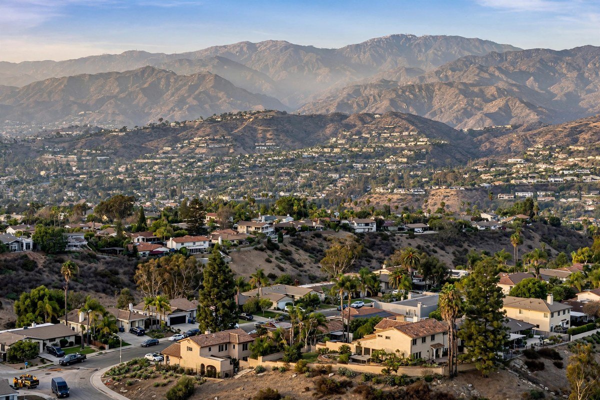 Mount Wilson California mountain skyline, slab leak service area