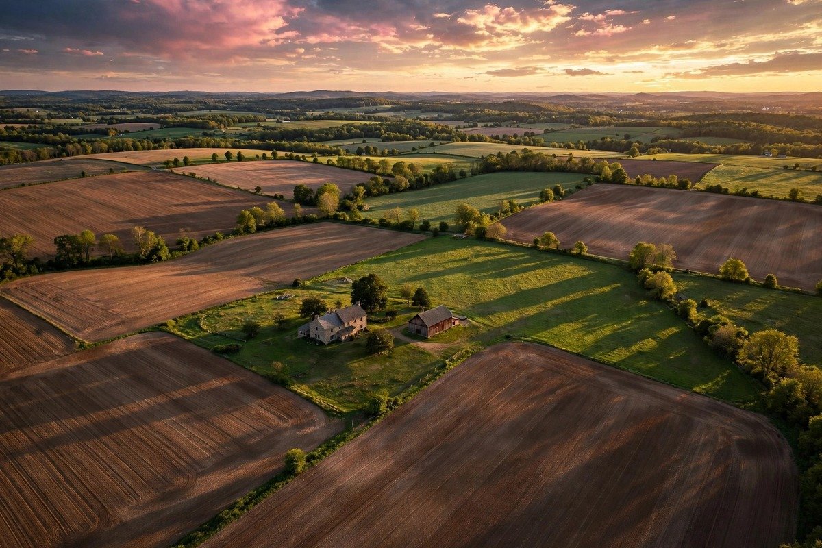 Skyline and neighborhoods of Narvon, Pennsylvania