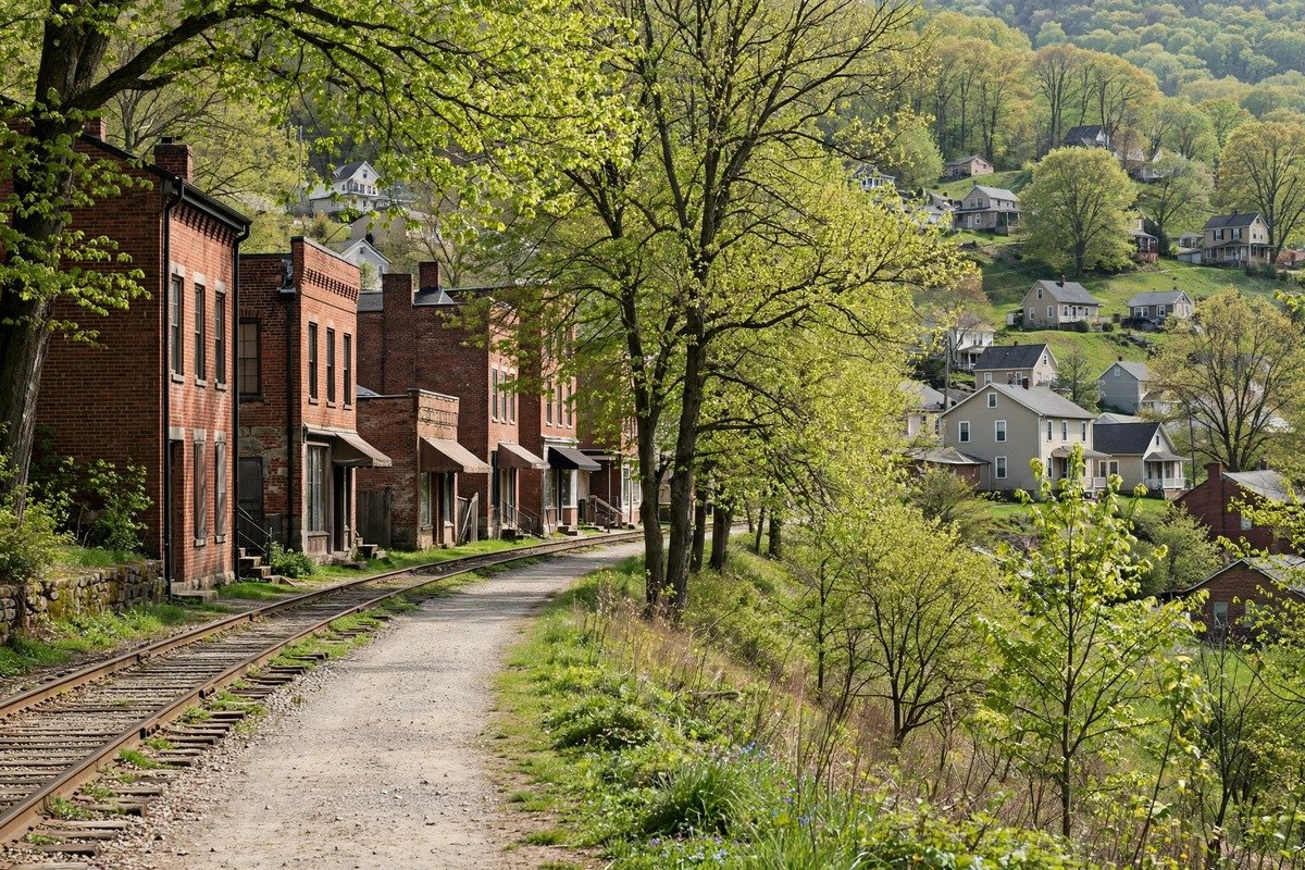 Skyline and neighborhoods of New Freedom, Pennsylvania