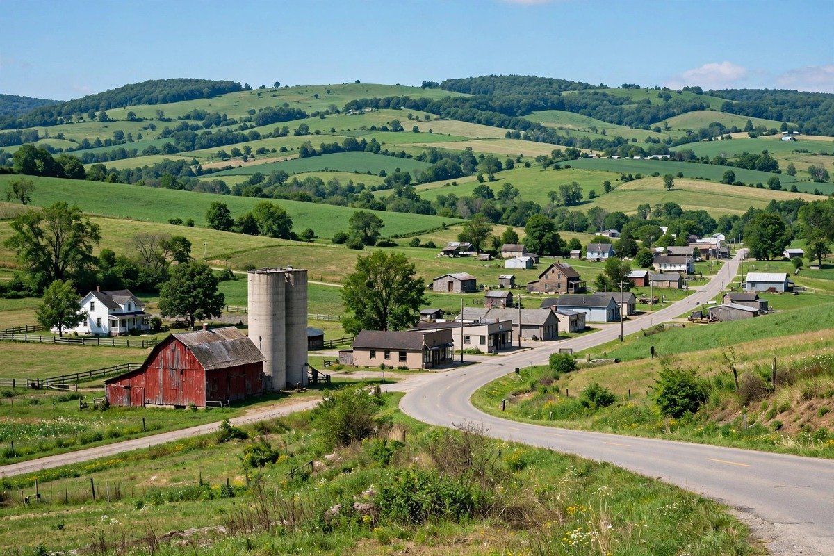 Skyline and neighborhoods of New Providence, Pennsylvania