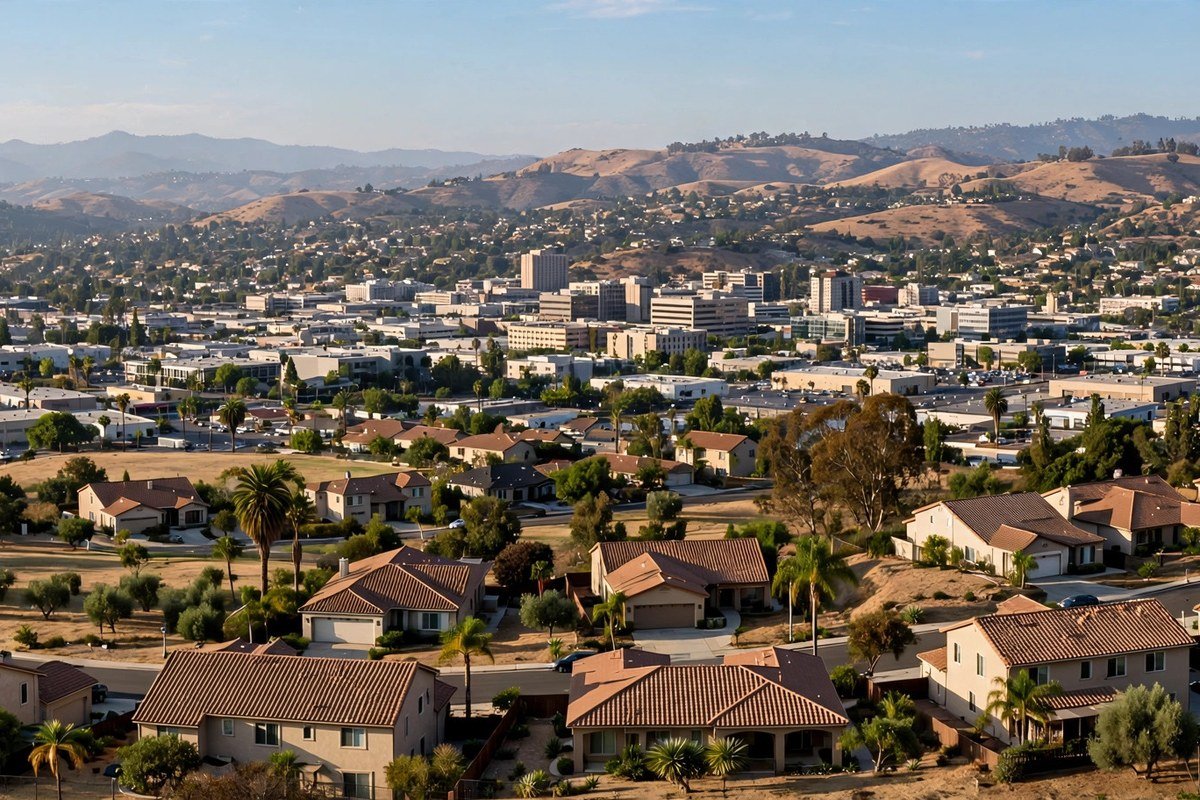 Newbury Park city skyline, slab leak service area