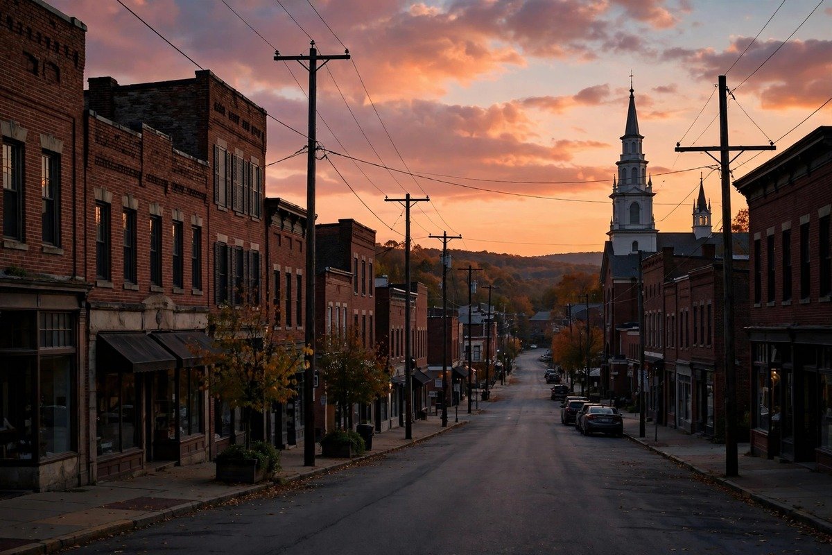 Skyline and neighborhoods of Nottingham, Pennsylvania