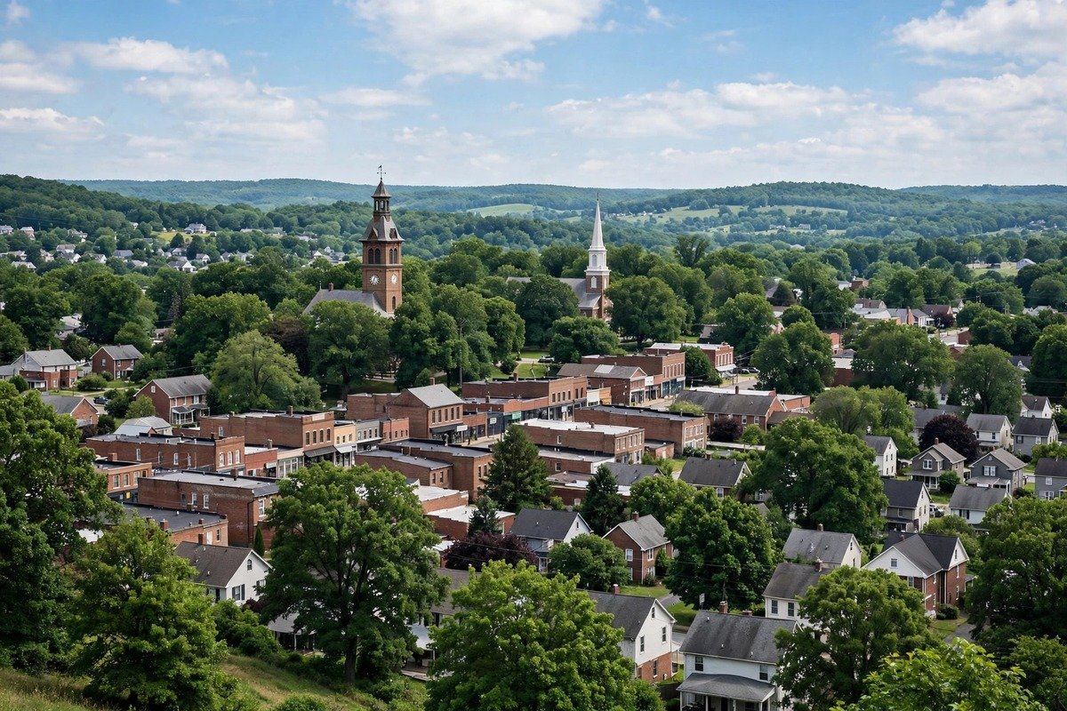 Skyline and neighborhoods of Palmyra, Pennsylvania