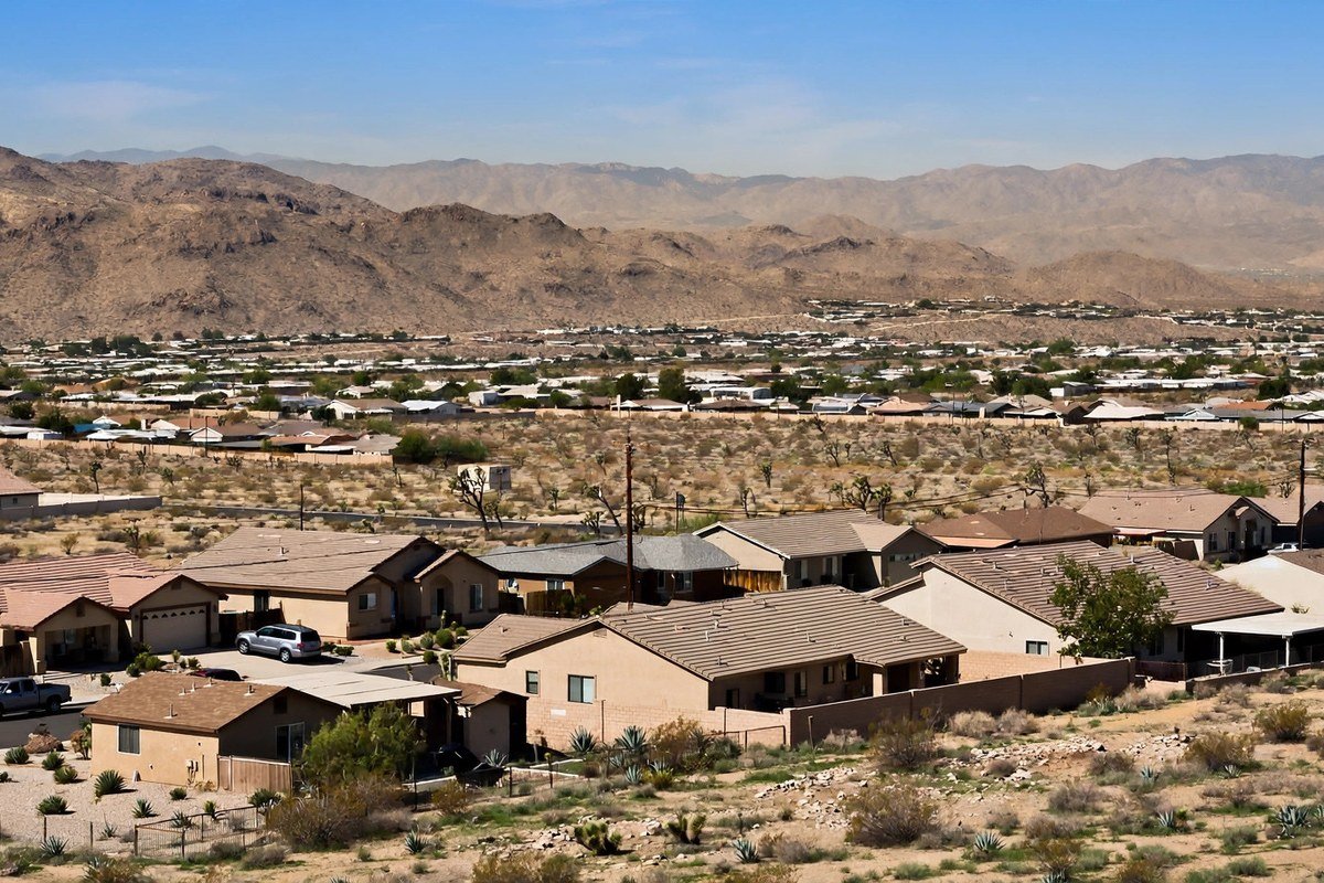 Phelan California high desert skyline, slab leak service area