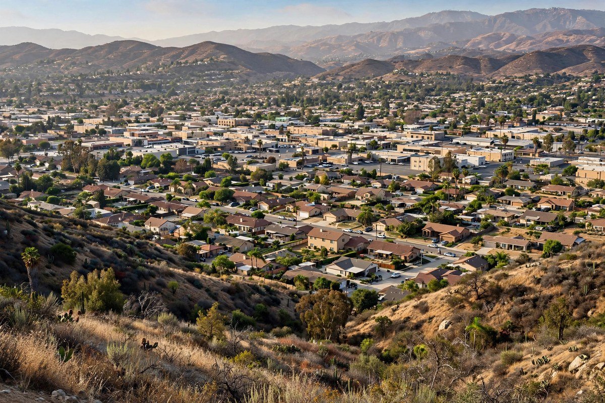 Piru city skyline, slab leak service area