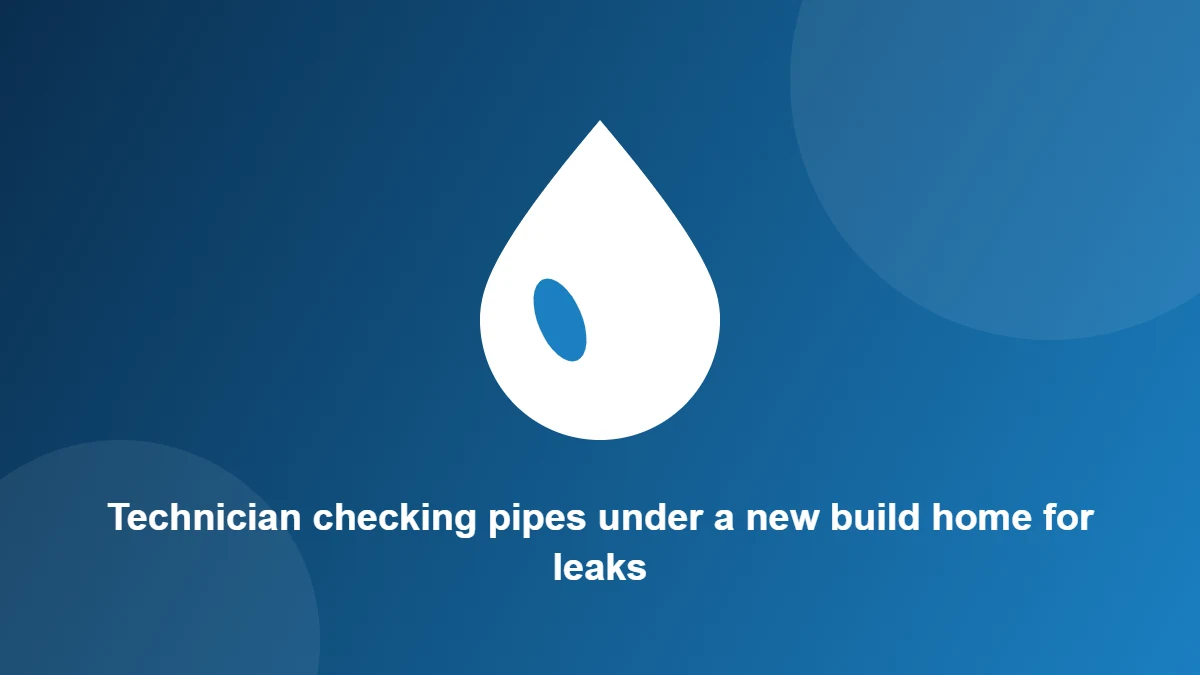 Illustration: Technician checking pipes under a new build home for leaks