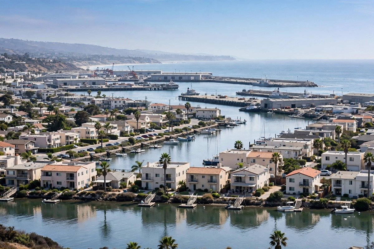 Port Hueneme skyline — slab leak detection service area