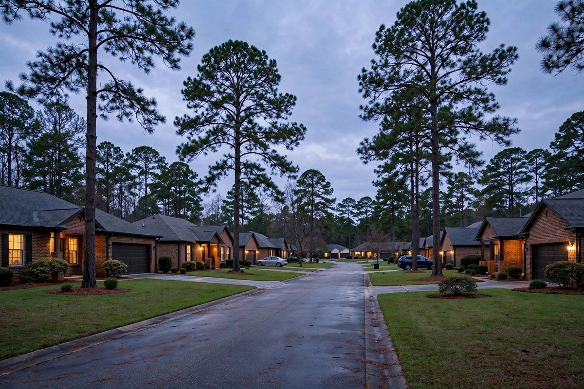Skyline and neighborhoods of Powder Springs, Georgia