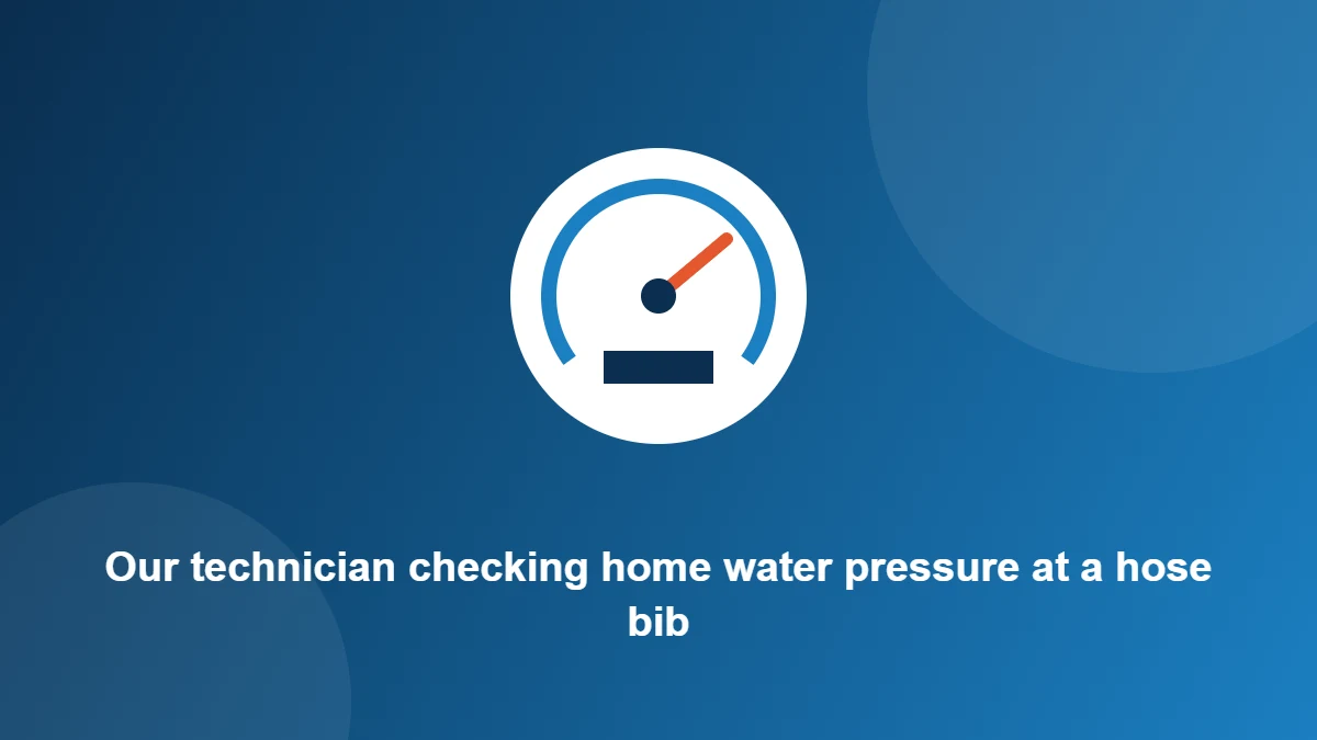 Illustration: Our technician checking home water pressure at a hose bib