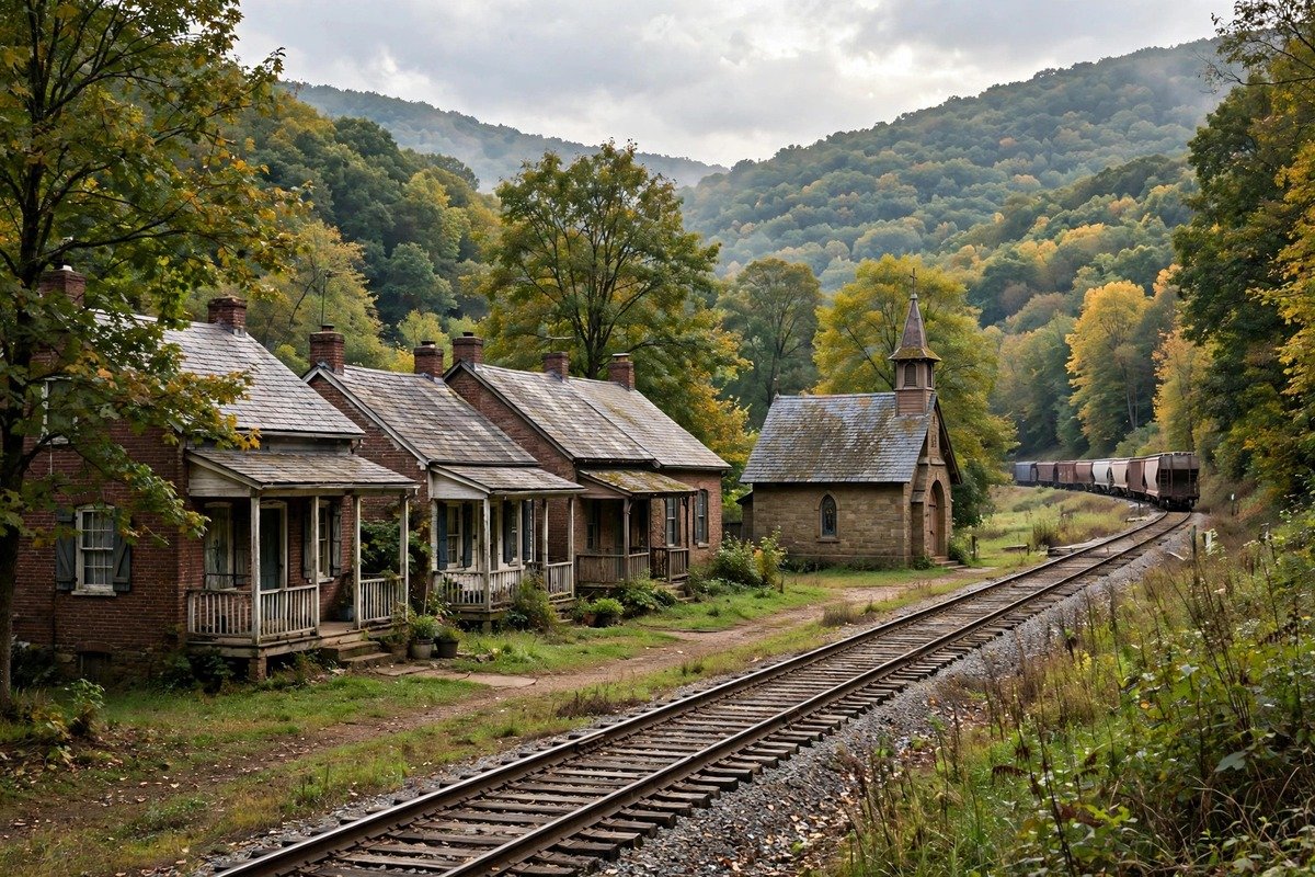 Skyline and neighborhoods of Railroad, Pennsylvania
