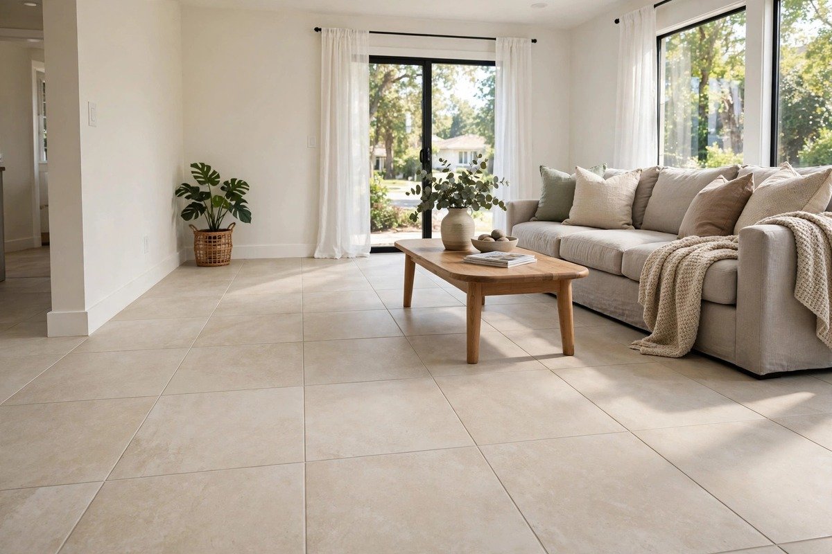 Restored floor after our technicians completed an insured slab leak repair