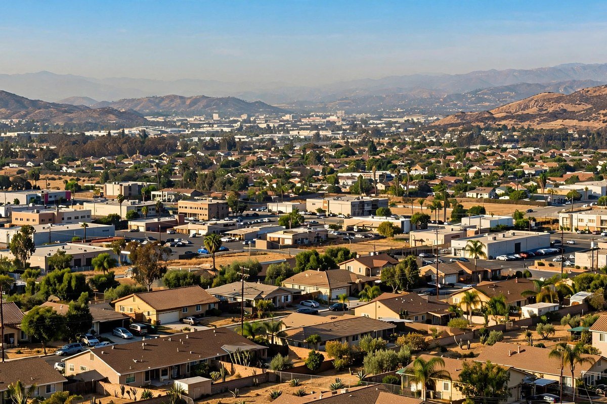 Reseda California San Fernando Valley skyline, slab leak service area