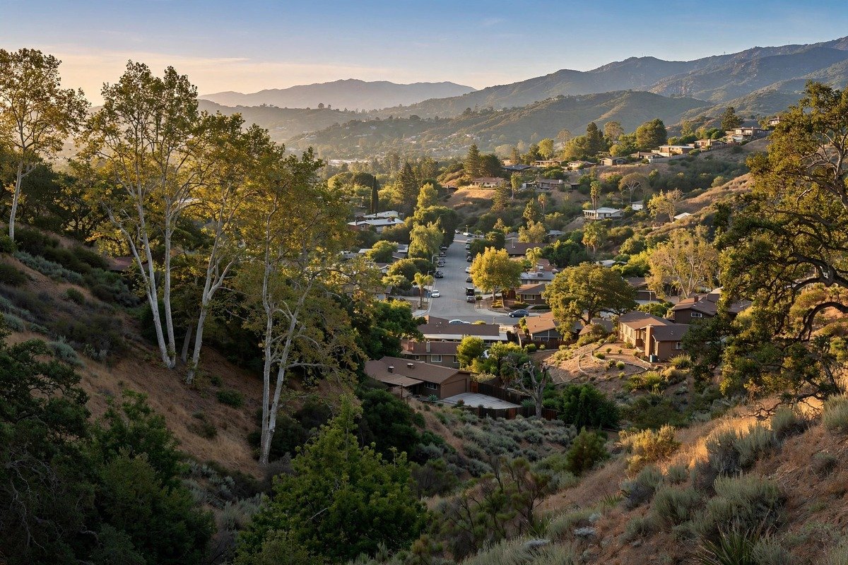 Skyline and neighborhoods of San Dimas, California