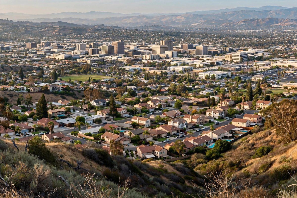 San Fernando skyline — slab leak detection service area