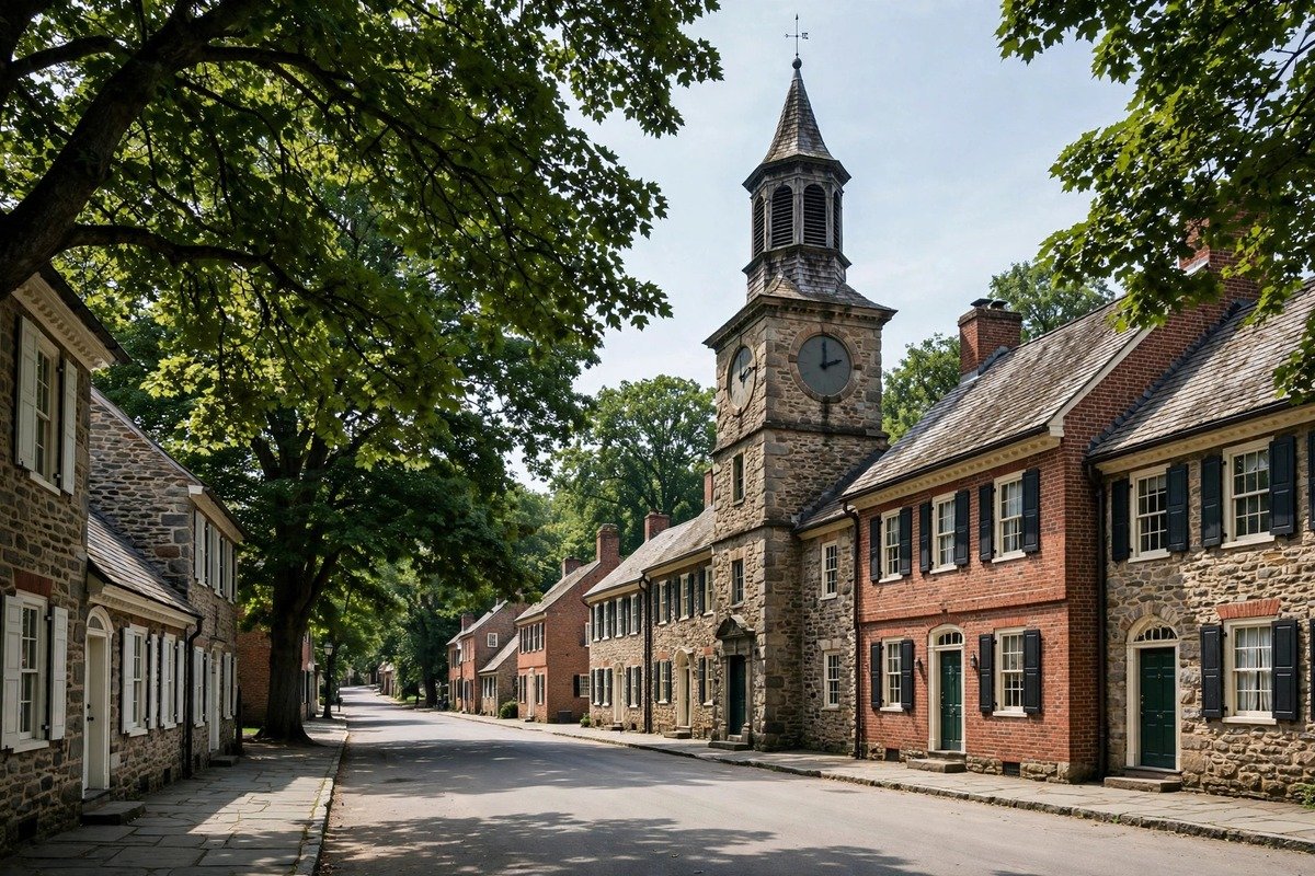 Skyline and neighborhoods of Schaefferstown, Pennsylvania