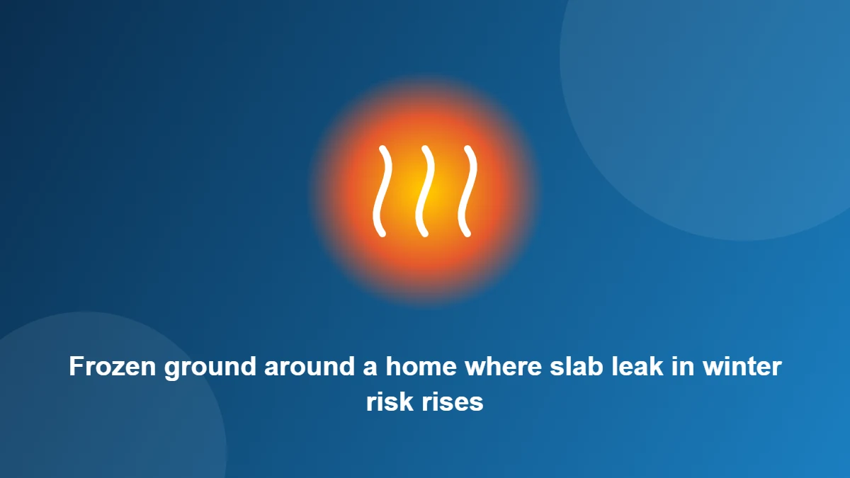 Illustration: Frozen ground around a home where slab leak in winter risk rises