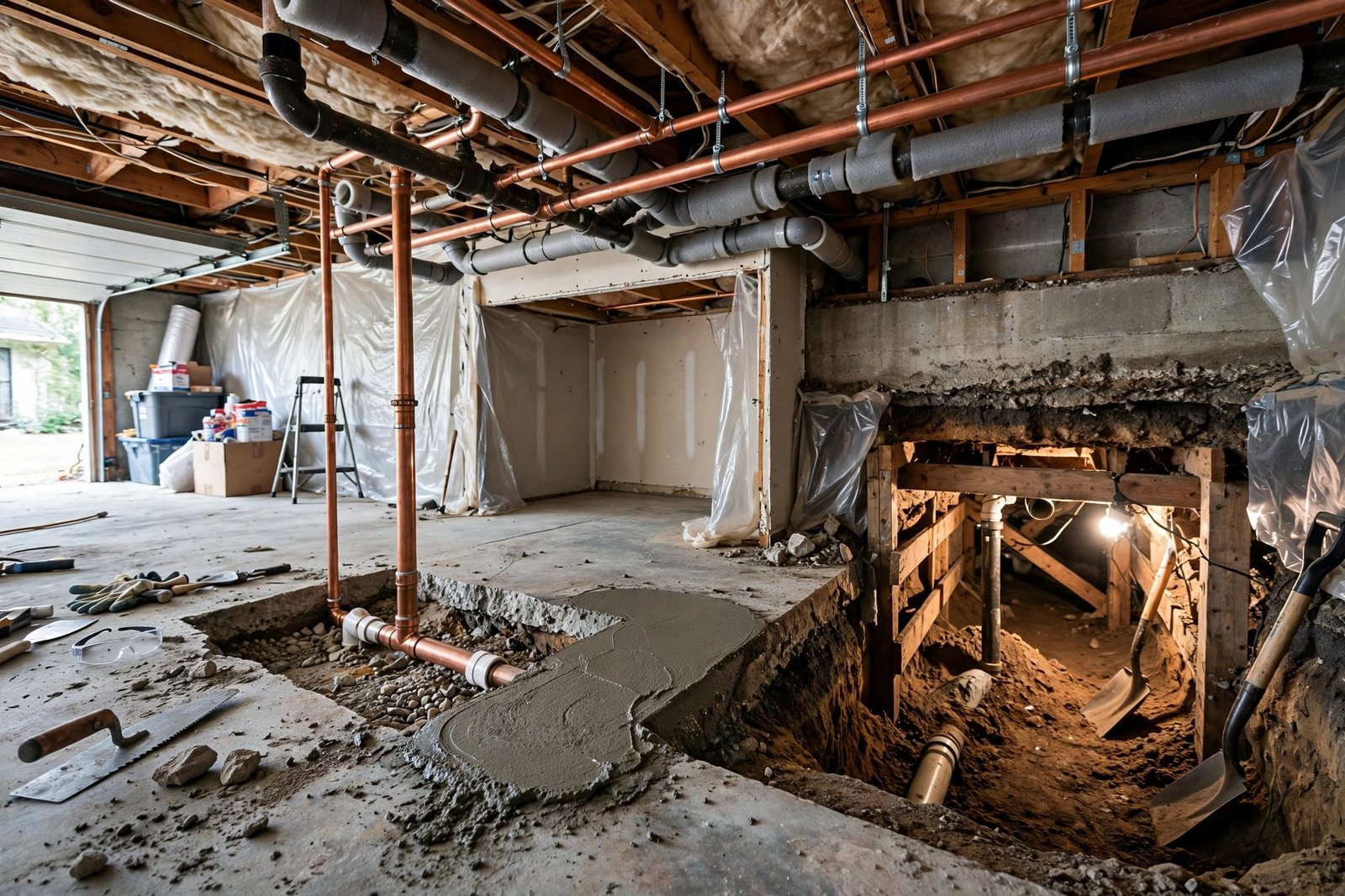 Spot repair, reroute, tunneling, epoxy, and repipe options compared side by side