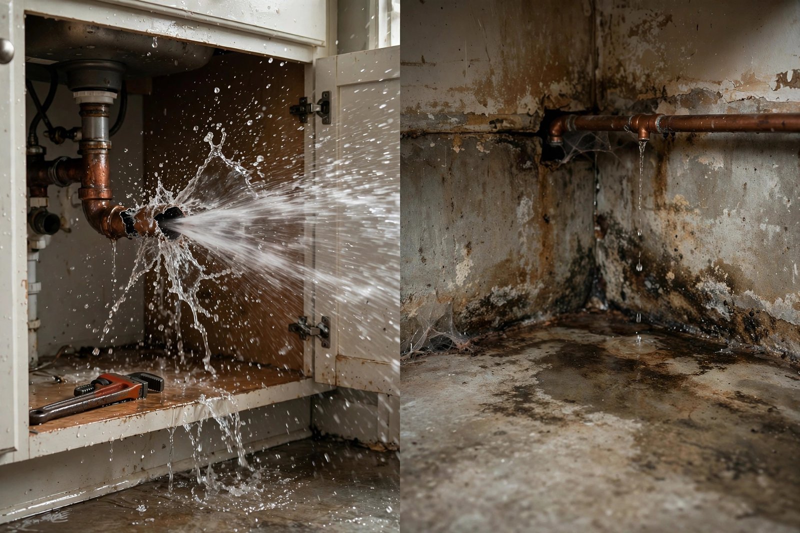 Sudden pipe burst versus gradual slab leak damage explained for insurance claims