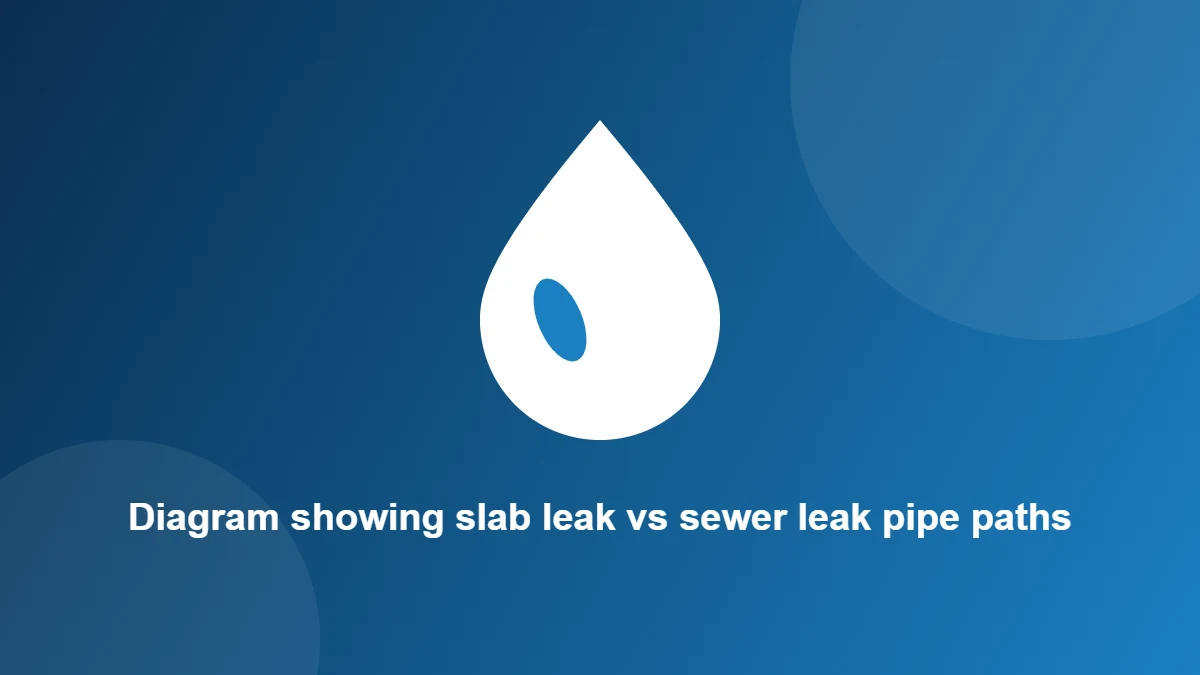 Illustration: Diagram showing slab leak vs sewer leak pipe paths