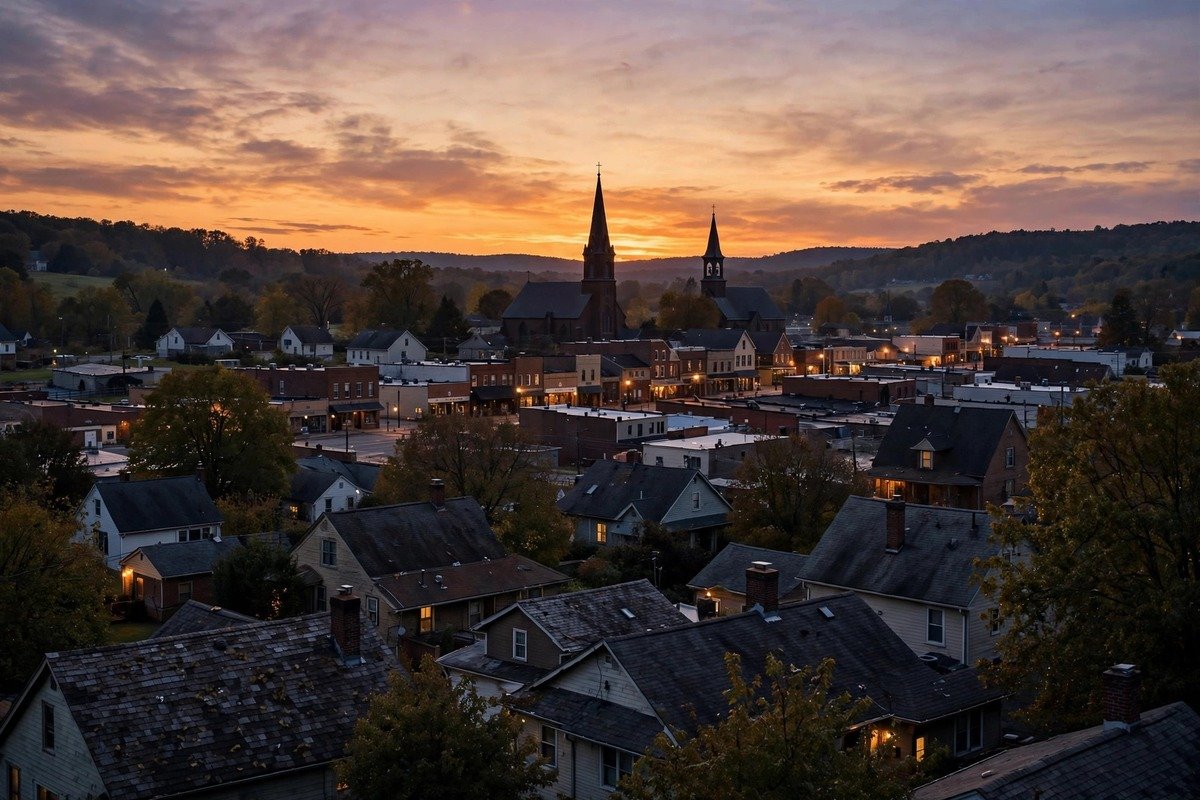 Skyline and neighborhoods of Smoketown, Pennsylvania