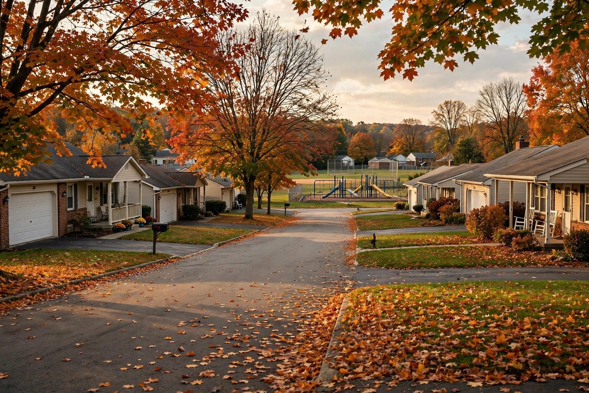 Skyline and neighborhoods of Stewartstown, Pennsylvania