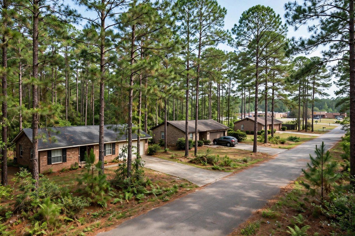 Skyline and neighborhoods of Stone Mountain, Georgia
