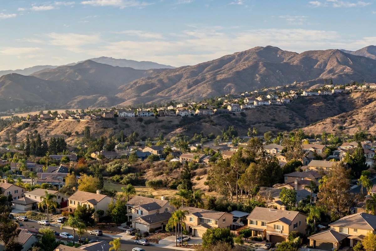 Sunland California foothill skyline, slab leak service area