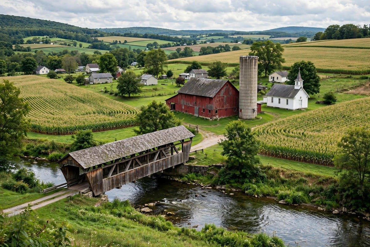 Skyline and neighborhoods of Talmage, Pennsylvania