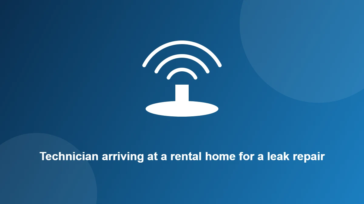 Illustration: Technician arriving at a rental home for a leak repair