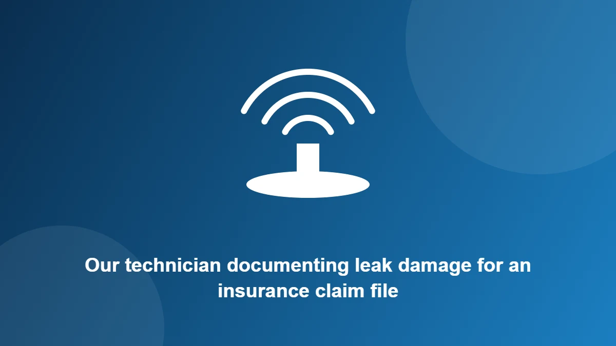 Illustration: Our technician documenting leak damage for an insurance claim file