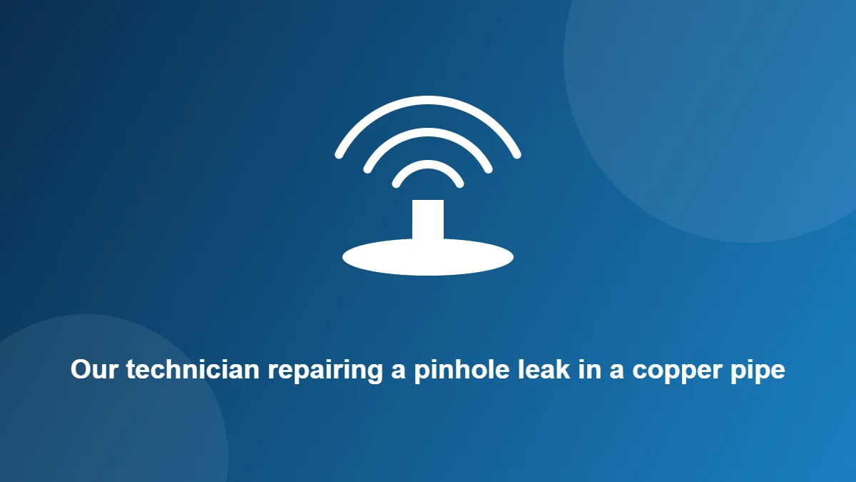Illustration: Our technician repairing a pinhole leak in a copper pipe