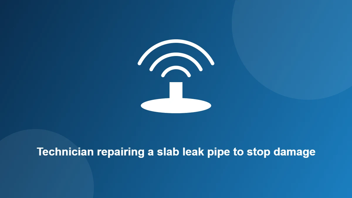 Illustration: Technician repairing a slab leak pipe to stop damage
