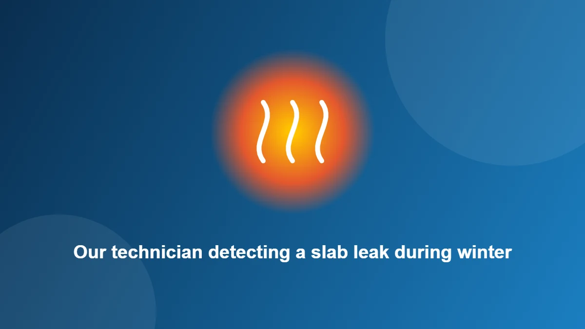 Illustration: Our technician detecting a slab leak during winter