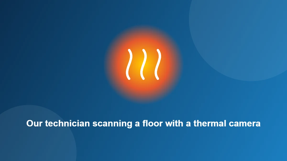 Illustration: Our technician scanning a floor with a thermal camera