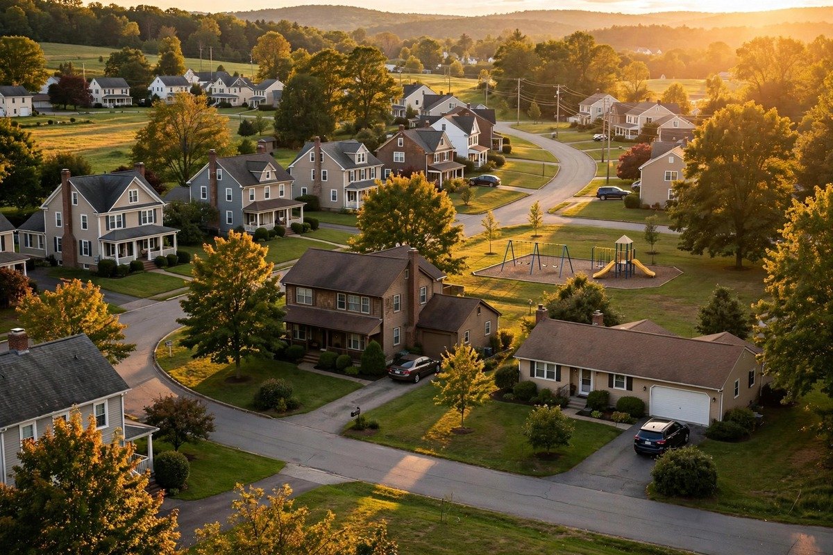 Skyline and neighborhoods of Thomasville, Pennsylvania