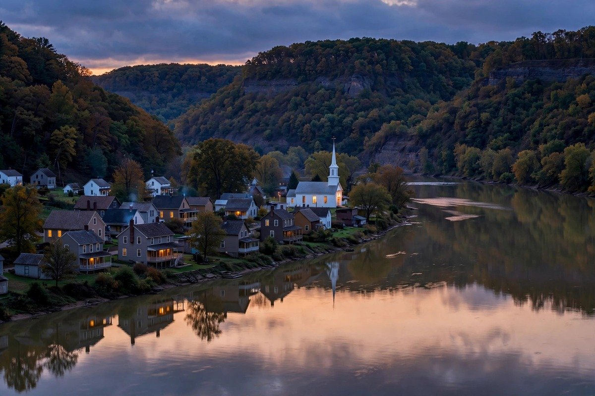 Skyline and neighborhoods of Washington Boro, Pennsylvania