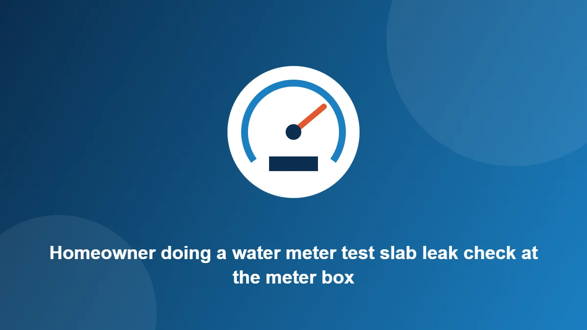 Illustration: Homeowner doing a water meter test slab leak check at the meter box
