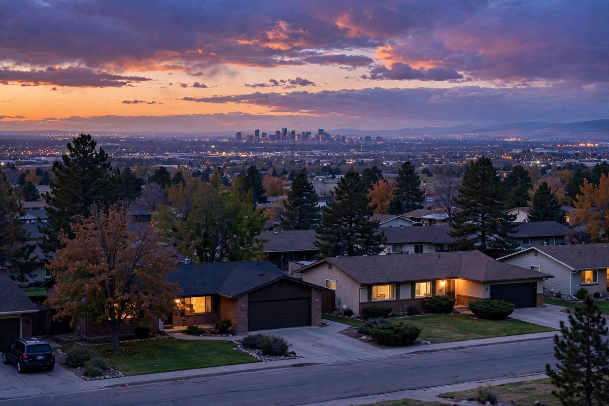 Skyline and neighborhoods of Westminster, Colorado
