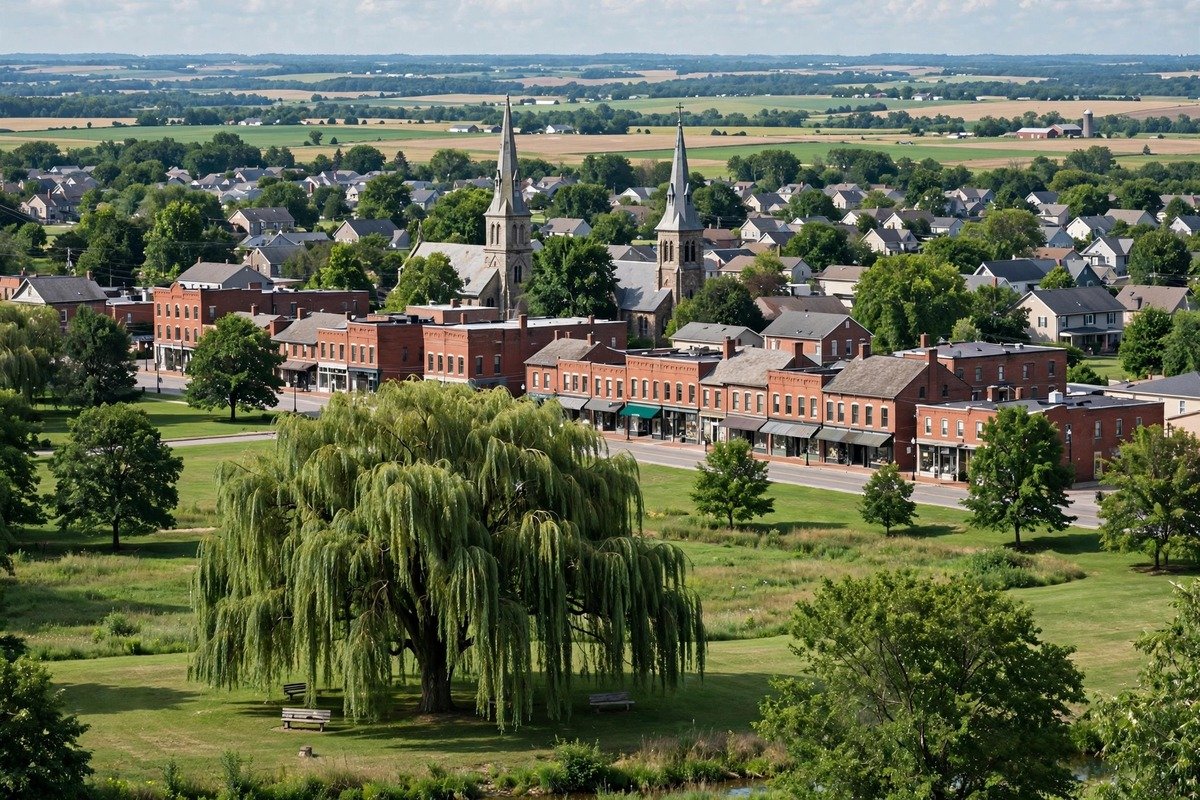 Skyline and neighborhoods of Willow Street, Pennsylvania