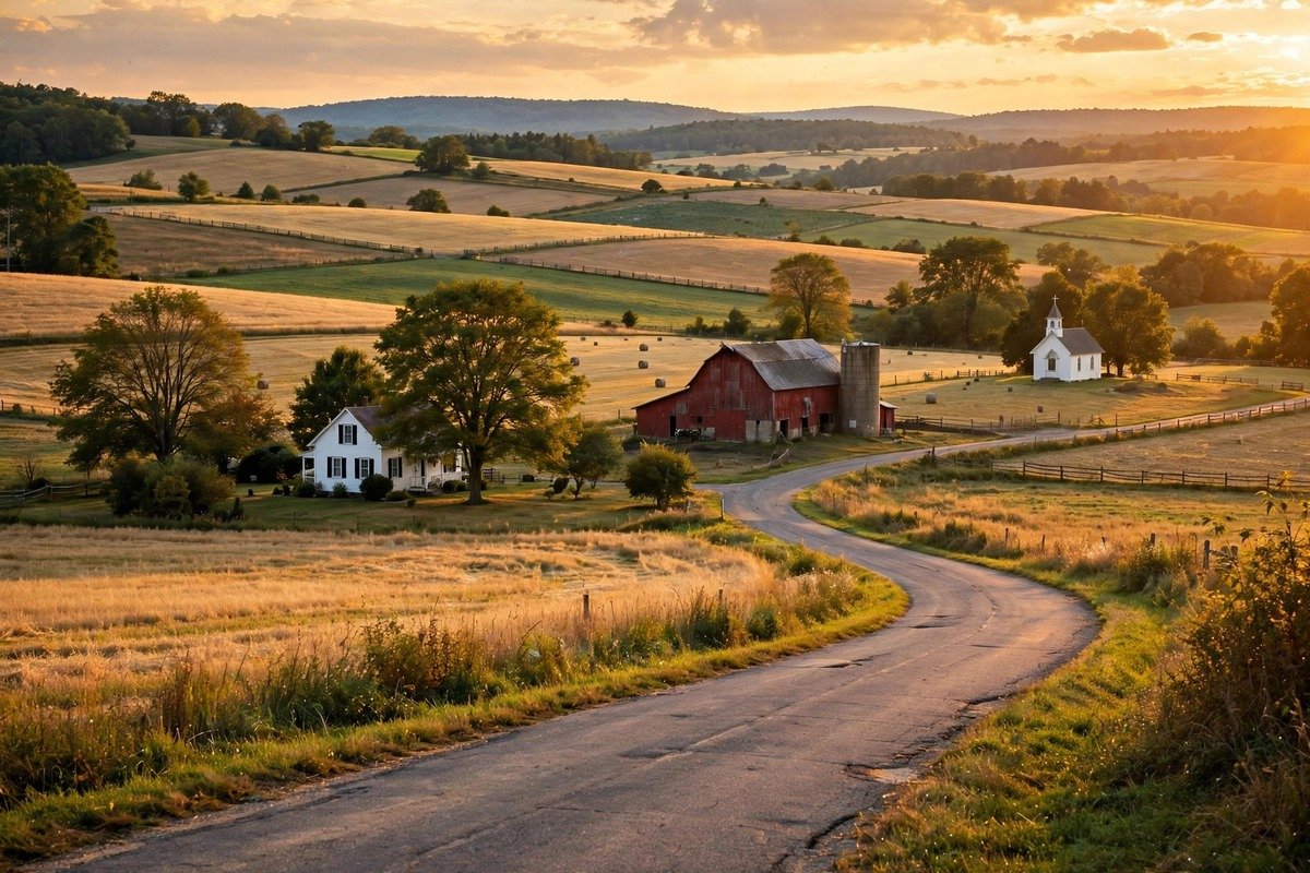 Skyline and neighborhoods of Witmer, Pennsylvania